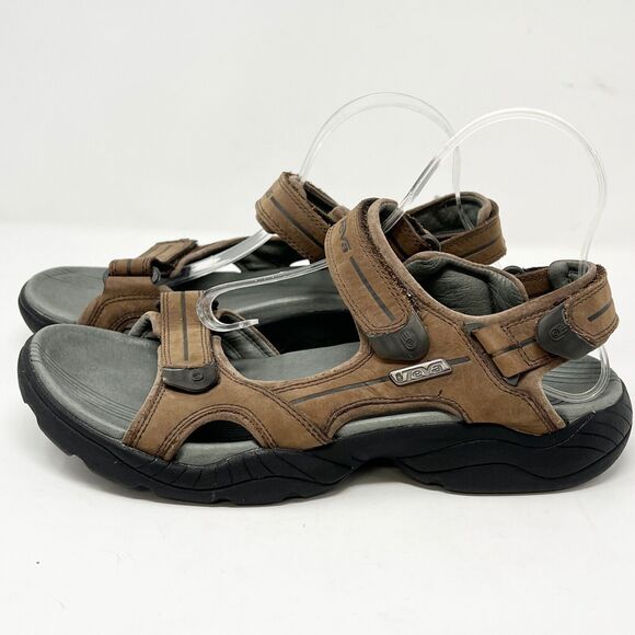 Teva Obern Outdoor Hiking Leather Sandal Men's 11 Tan Camping - Picture 4 of 11